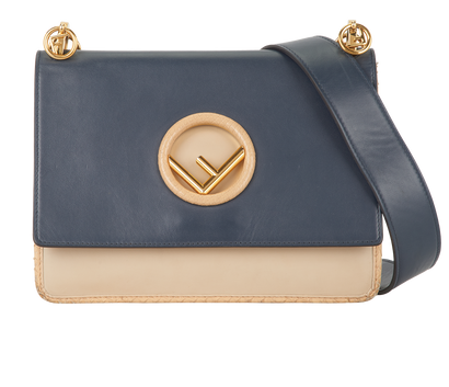 Kan I F, £650, Handbags, Beige/Navy, Leather, Front view